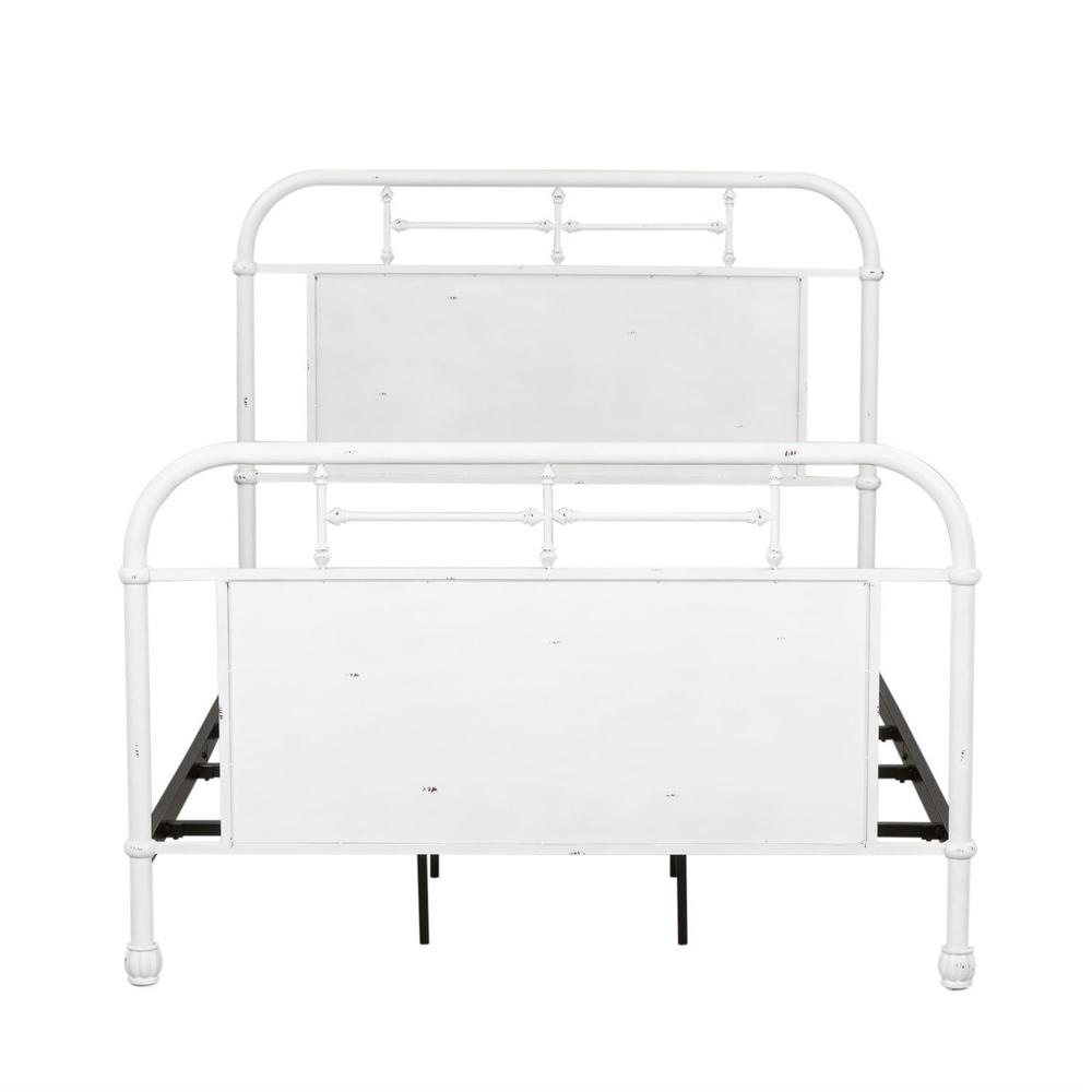 Vintage Series Full Metal Bed - Antique White in Distressed Metal