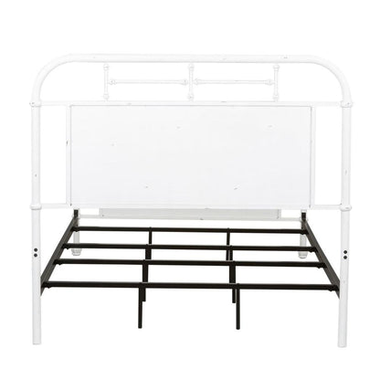 Vintage Series Full Metal Bed - Antique White in Distressed Metal