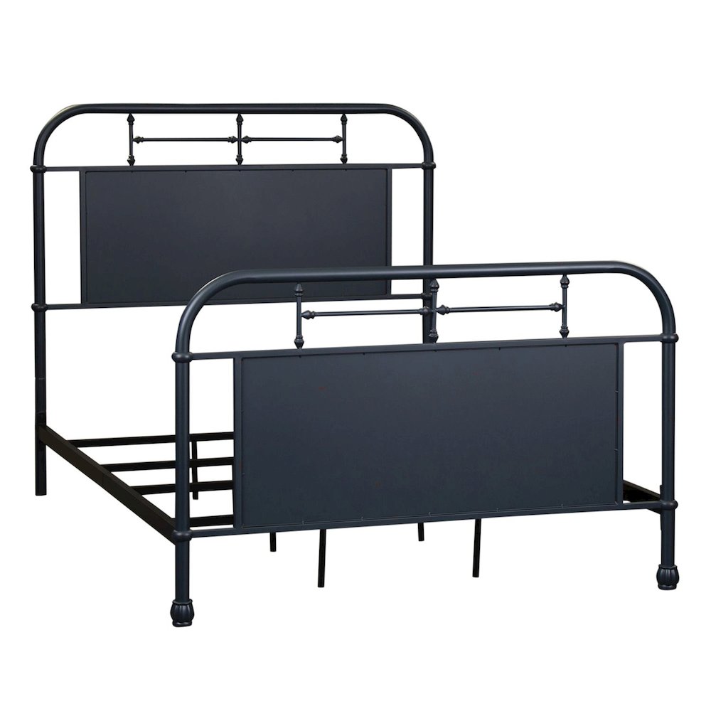Vintage Series Youth Bedroom Full Metal Bed Frame - Navy Distressed Metal