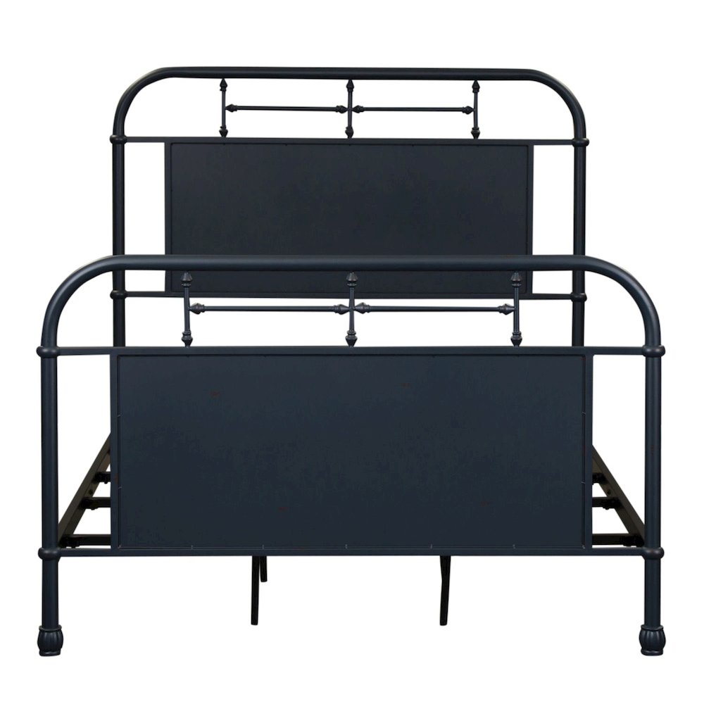 Vintage Series Youth Bedroom Full Metal Bed Frame - Navy Distressed Metal