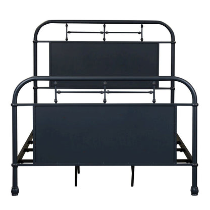 Vintage Series Youth Bedroom Full Metal Bed Frame - Navy Distressed Metal
