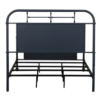 Vintage Series Youth Bedroom Full Metal Bed Frame - Navy Distressed Metal