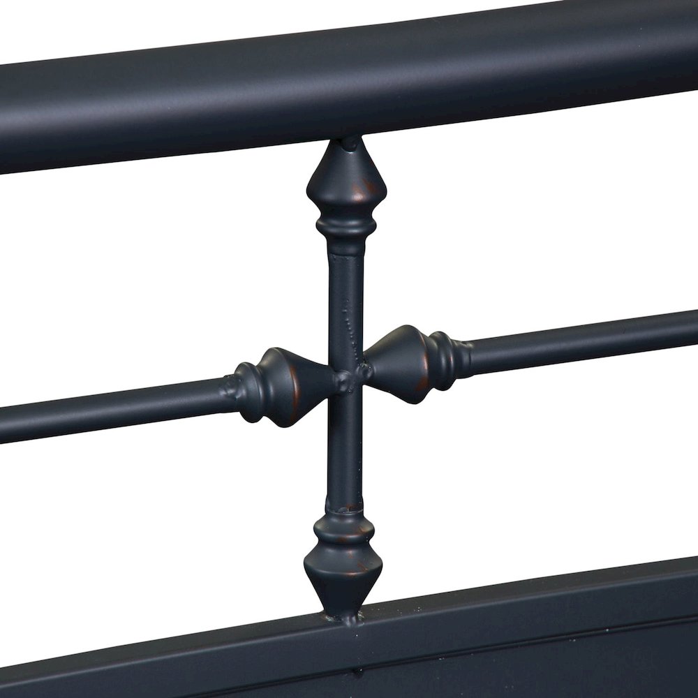 Vintage Series Youth Bedroom Full Metal Bed Frame - Navy Distressed Metal