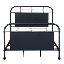 Vintage Series Full Metal Bed - Navy in Distressed Metal