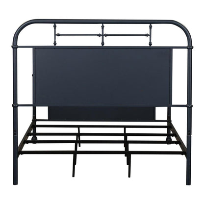 Vintage Series Full Metal Bed - Navy in Distressed Metal