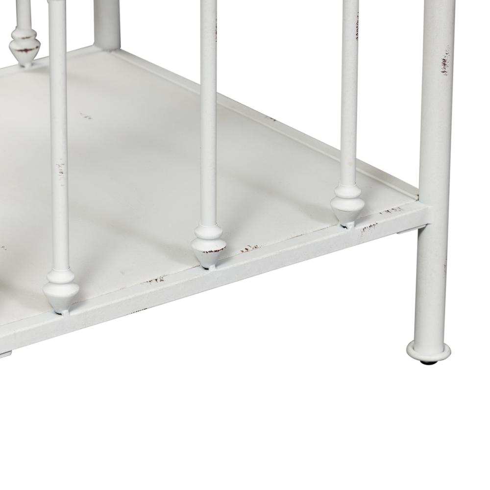 Vintage Series Open Night Stand - Antique White in Distressed Metal