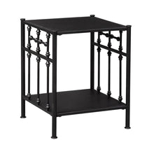 Vintage Series Open Night Stand - Black in Distressed Metal