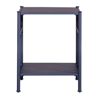 Vintage Series Bedroom Open Nightstand - Navy Blue Vintage Distressed Metal