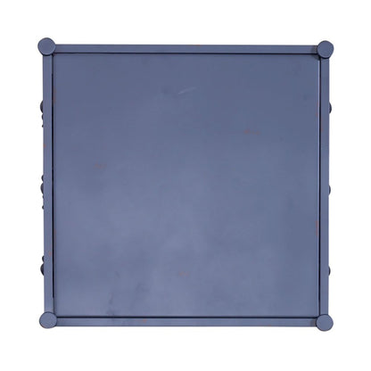 Vintage Series Bedroom Open Nightstand - Navy Blue Vintage Distressed Metal