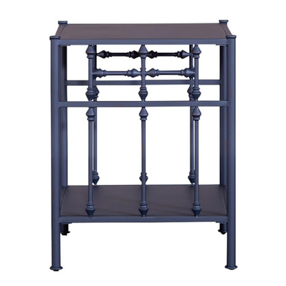 Vintage Series Open Night Stand - Navy in Distressed Metal