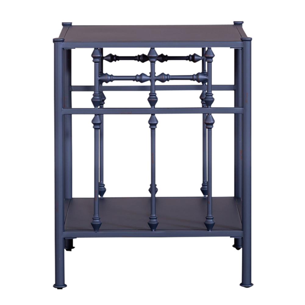 Vintage Series Open Night Stand - Navy in Distressed Metal