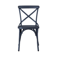 Vintage Series X Back Side Chair- Navy in Distressed Metal