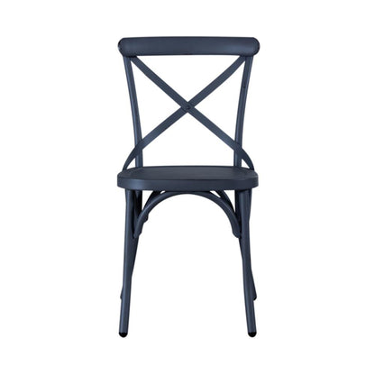 Vintage Series X Back Side Chair- Navy in Distressed Metal