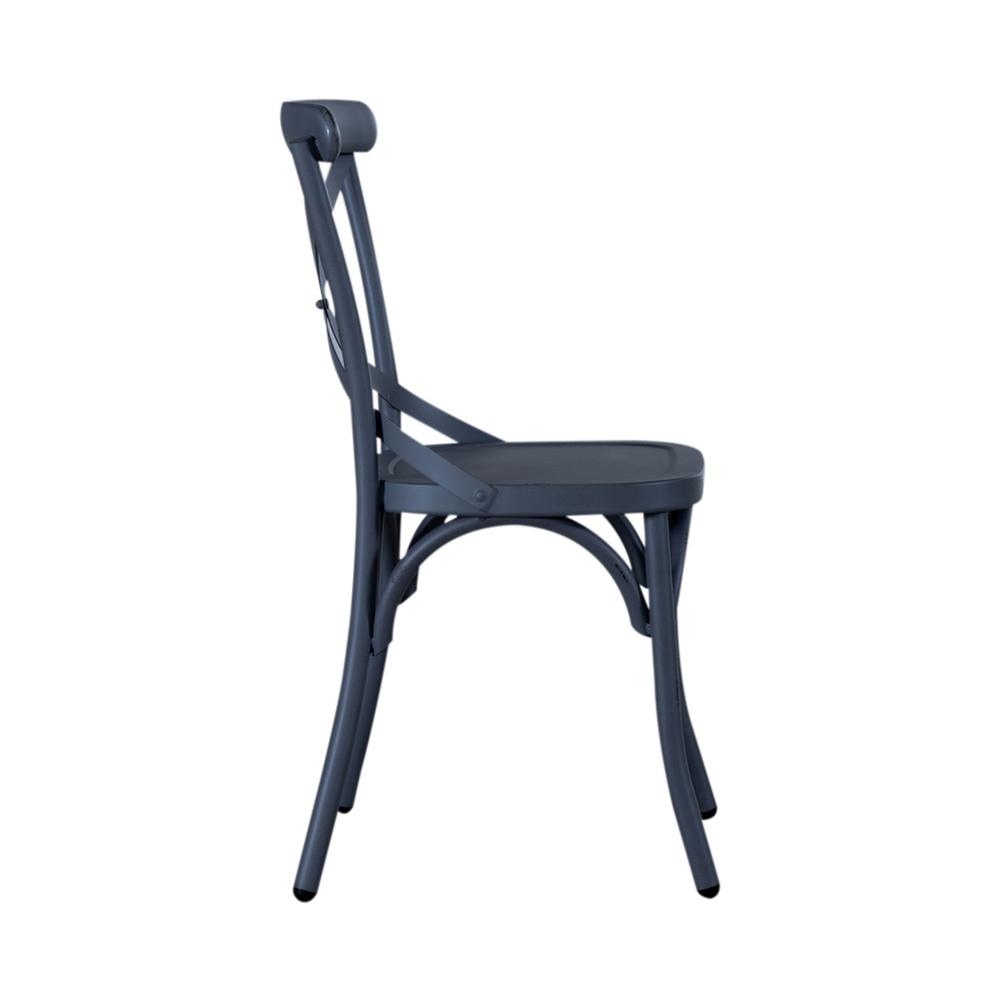 Vintage Series X Back Side Chair- Navy in Distressed Metal