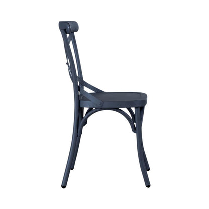 Vintage Series X Back Side Chair- Navy in Distressed Metal