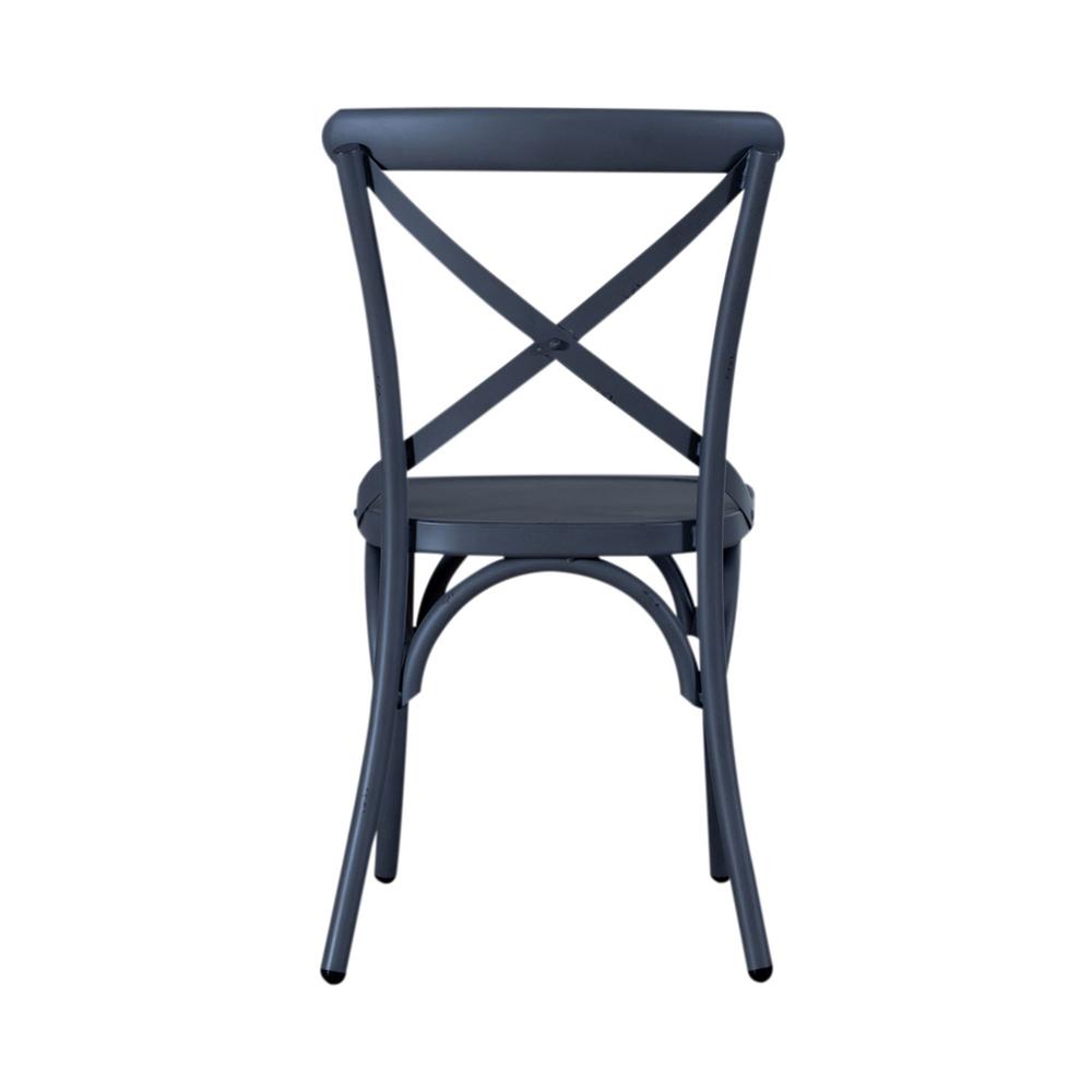 Vintage Series X Back Side Chair- Navy in Distressed Metal
