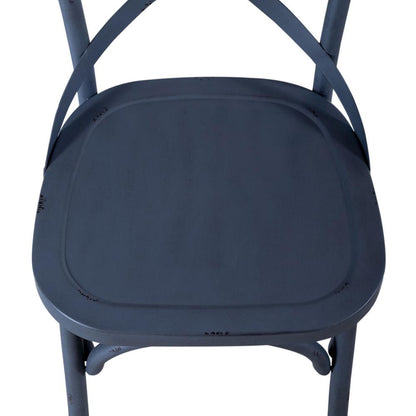 Vintage Series X Back Side Chair- Navy in Distressed Metal