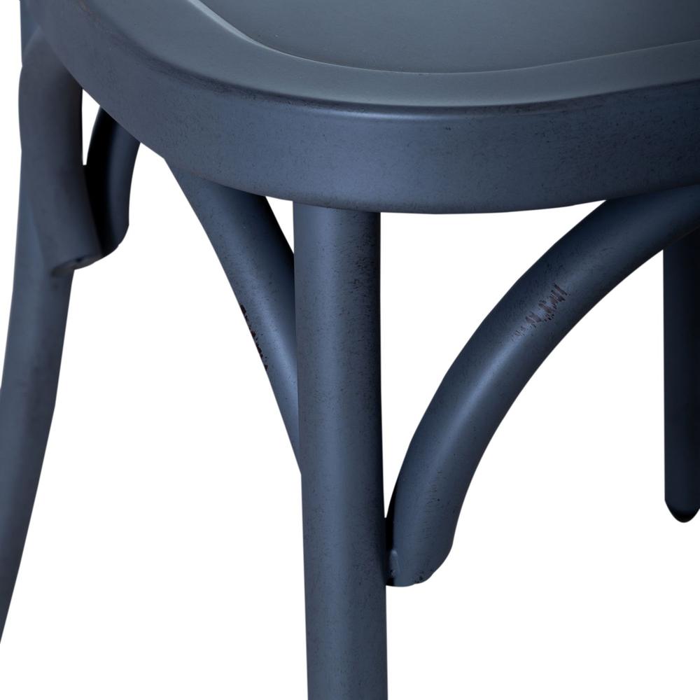Vintage Series X Back Side Chair- Navy in Distressed Metal