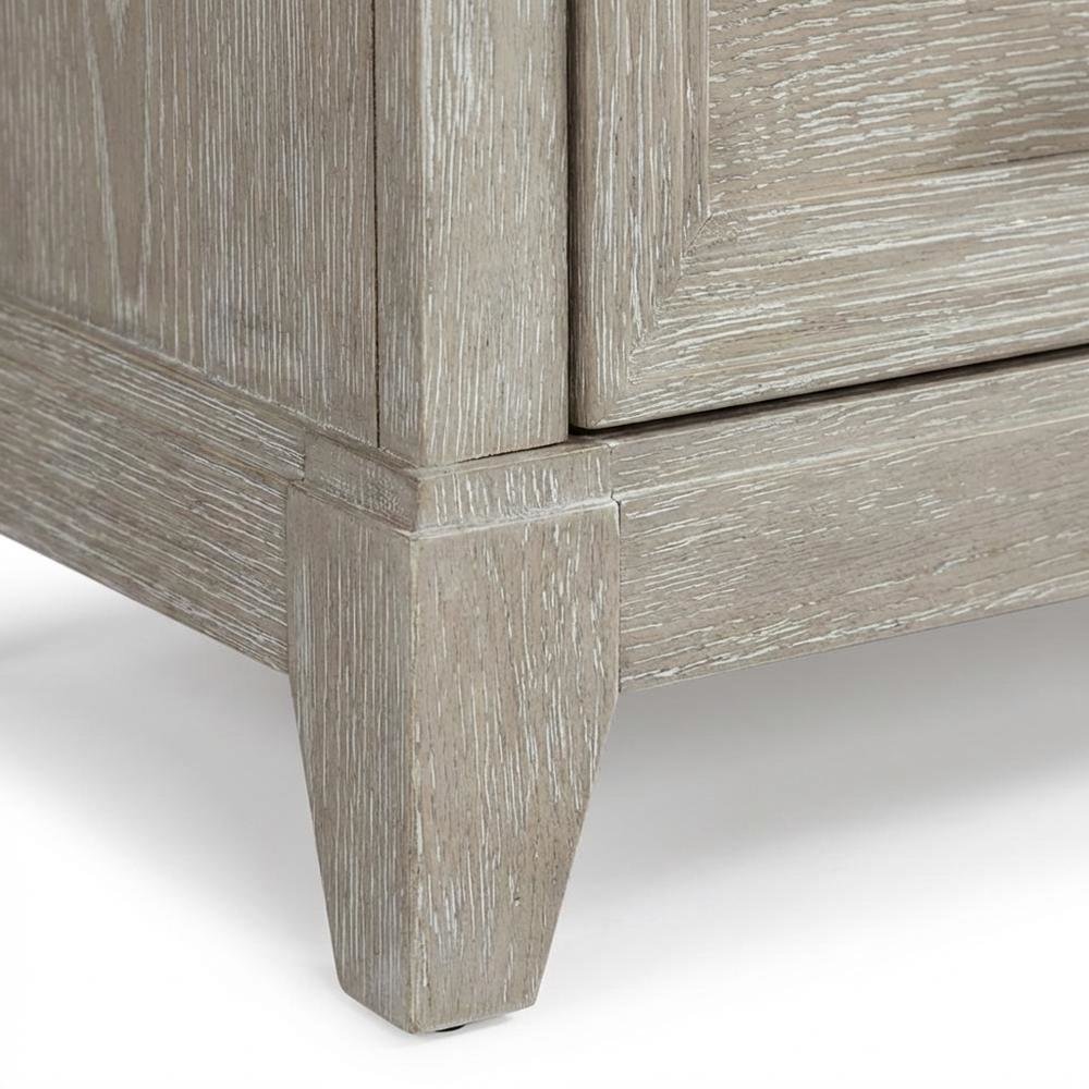 Washed Taupe Nightstand with 3 Drawers and Contemporary Style