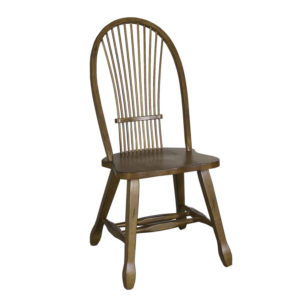 Treasures Sheaf Back Side Chair - Oak-Set of 2 in Rustic Oak