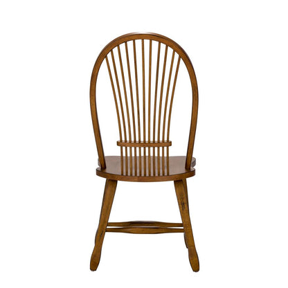 Treasures Sheaf Back Side Chair - Oak-Set of 2 in Rustic Oak