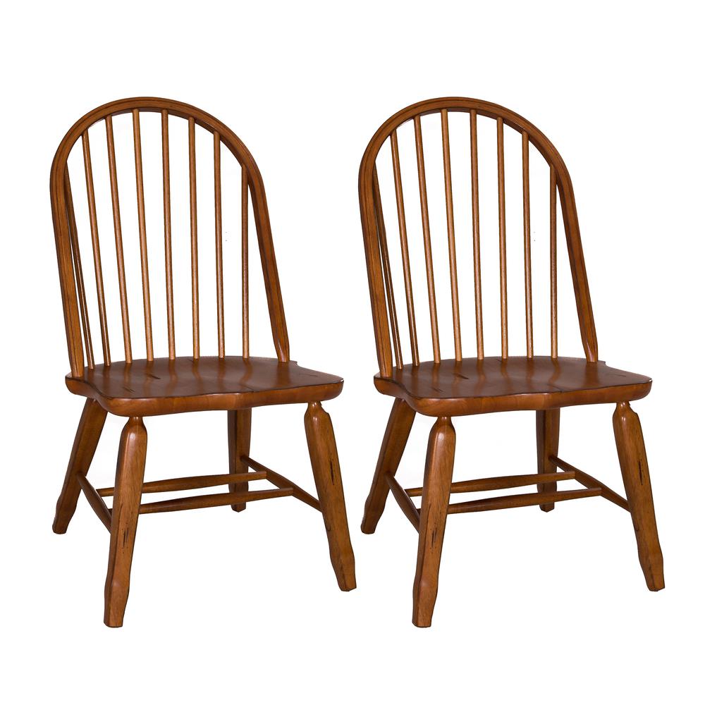 Treasures Bow Back Side Chair - Oak-Set of 2 in Rustic Oak