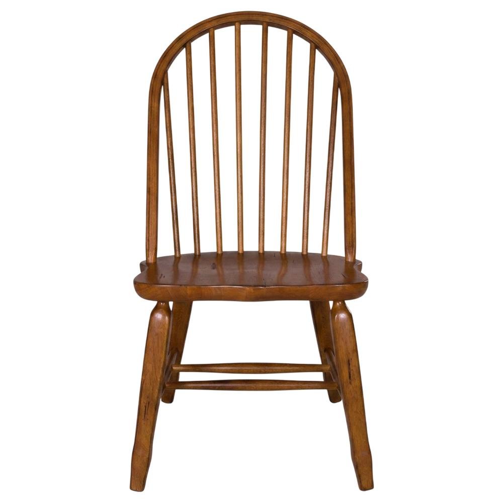Rubberwood Solid Wood Bow-Back Traditional Dining Chair, 300 lb Capacity, Brown