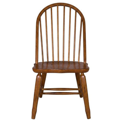Rubberwood Solid Wood Bow-Back Traditional Dining Chair, 300 lb Capacity, Brown