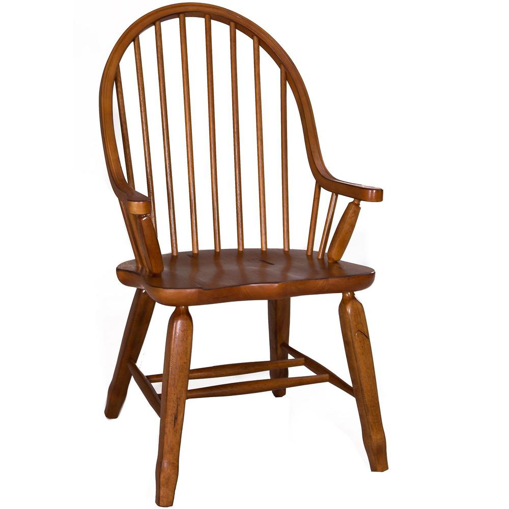 Treasures Bow Back Arm Chair - Oak in Rustic Oak