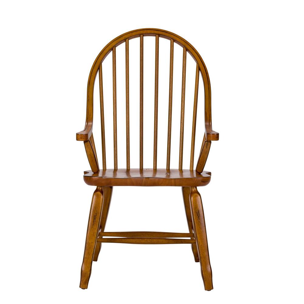 Treasures Bow Back Arm Chair - Oak in Rustic Oak