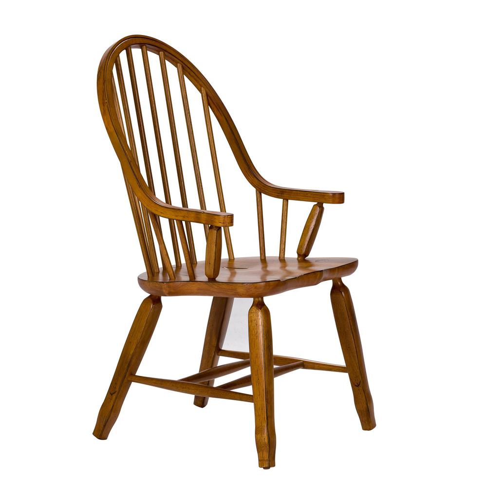 Treasures Bow Back Arm Chair - Oak in Rustic Oak
