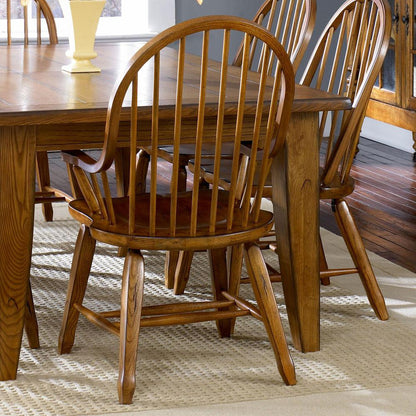 Treasures Bow Back Arm Chair - Oak in Rustic Oak