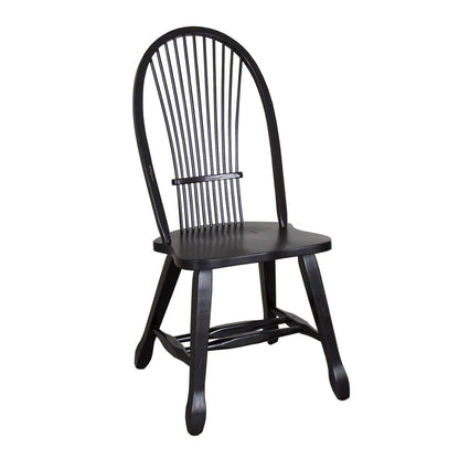 Treasures Sheaf Back Side Chair - Black in Rustic Oak
