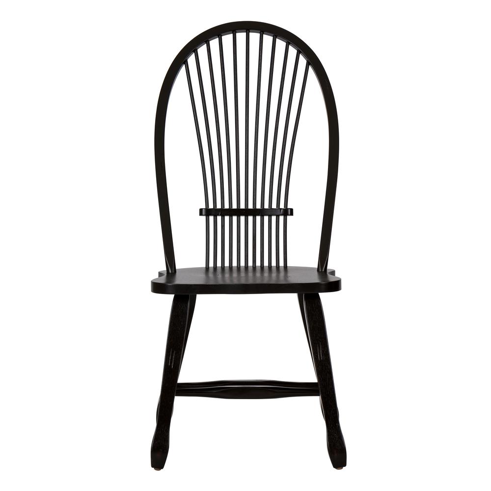 Treasures Sheaf Back Side Chair - Black-Set of 2 in Rustic Oak