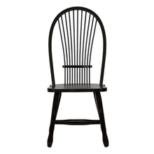 Treasures Sheaf Back Side Chair - Black-Set of 2 in Rustic Oak