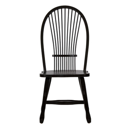 Treasures Sheaf Back Side Chair - Black-Set of 2 in Rustic Oak