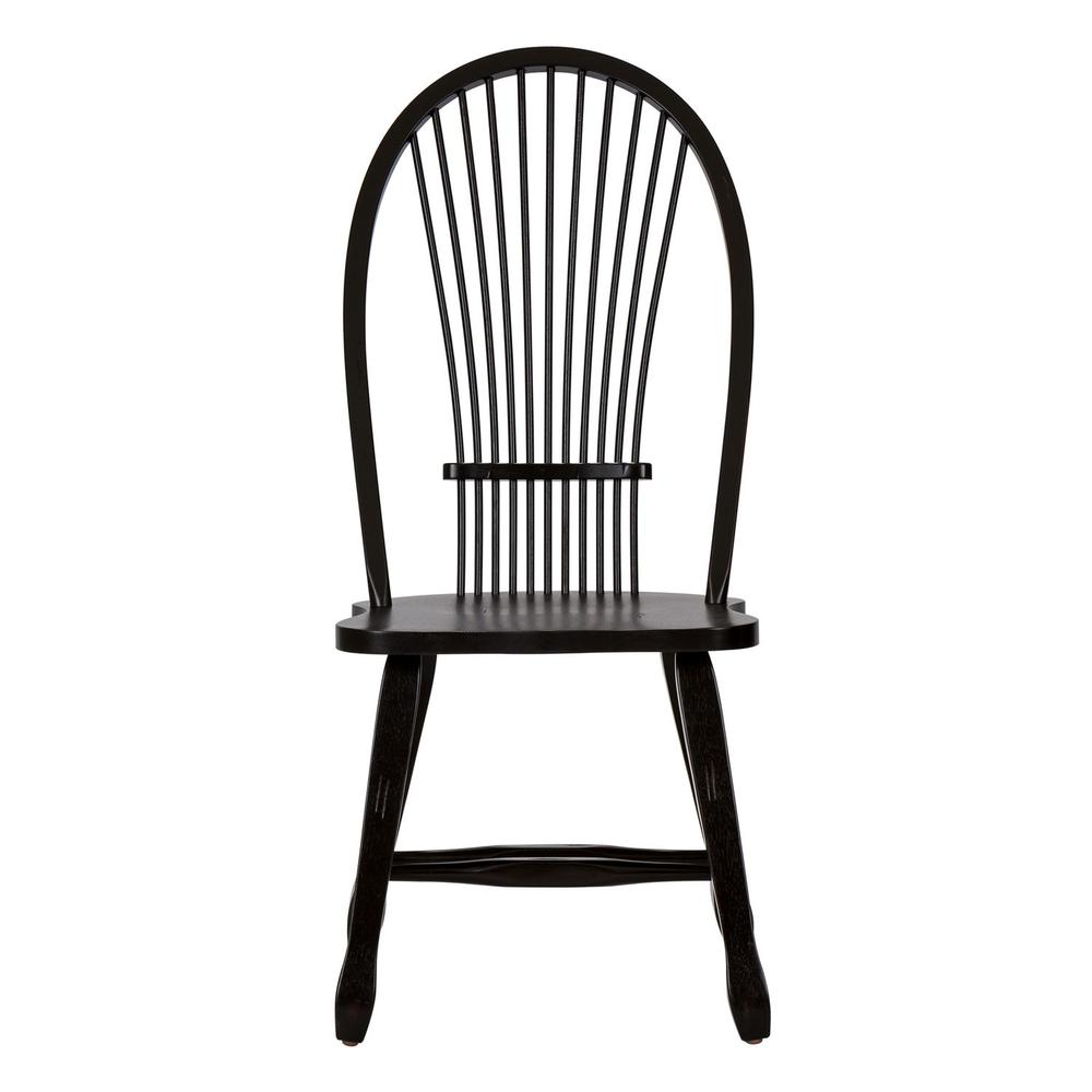 Treasures Sheaf Back Side Chair - Black in Rustic Oak
