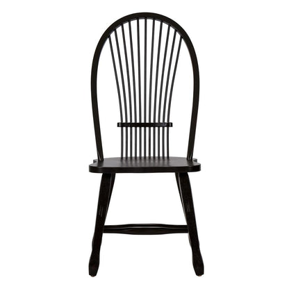 Treasures Sheaf Back Side Chair - Black in Rustic Oak