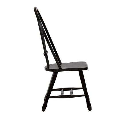 Treasures Sheaf Back Side Chair - Black in Rustic Oak