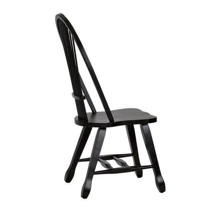 Treasures Sheaf Back Side Chair - Black-Set of 2 in Rustic Oak