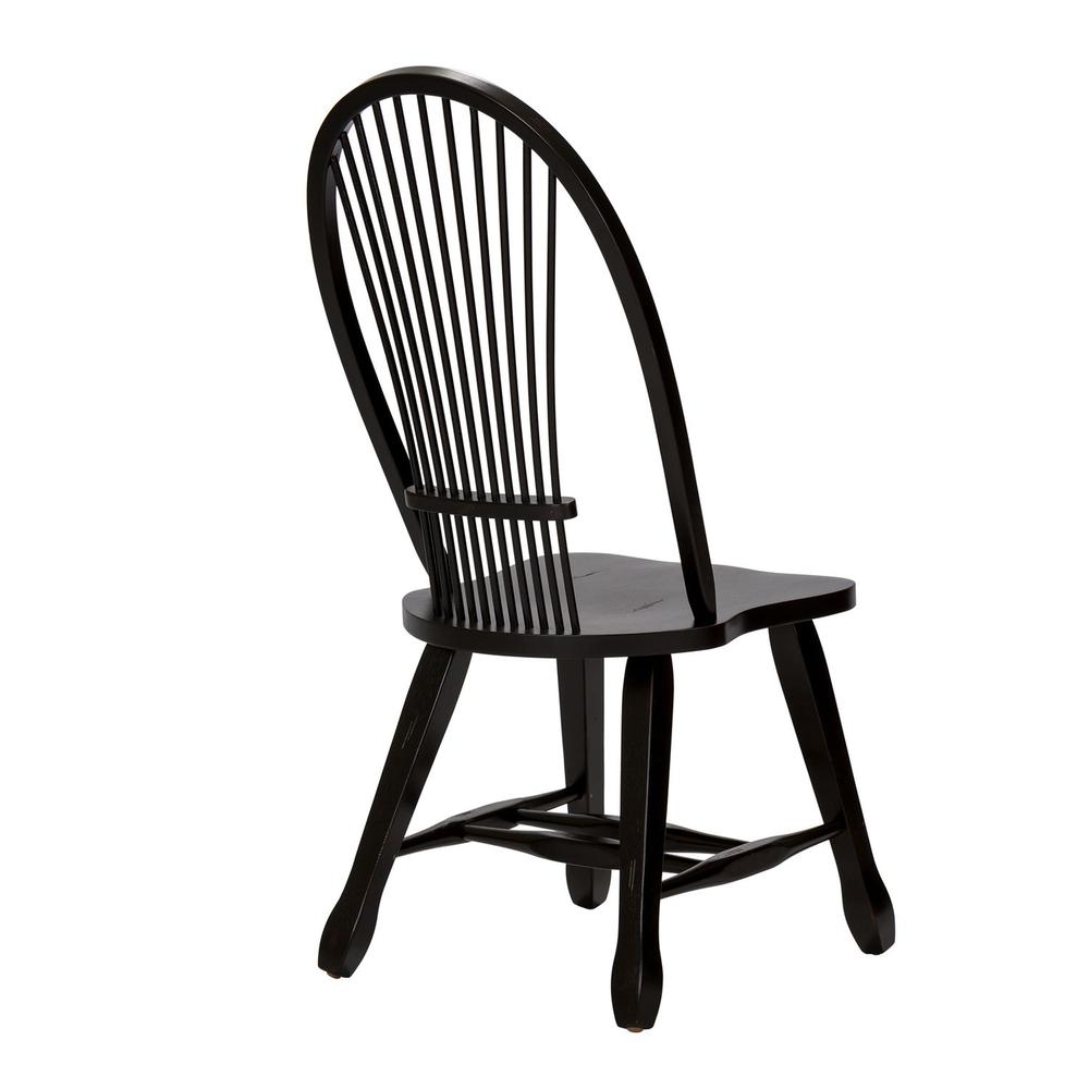 Treasures Sheaf Back Side Chair - Black in Rustic Oak