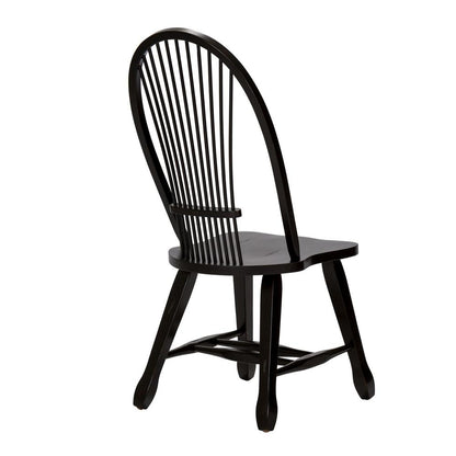 Treasures Sheaf Back Side Chair - Black in Rustic Oak