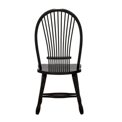 Treasures Sheaf Back Side Chair - Black-Set of 2 in Rustic Oak