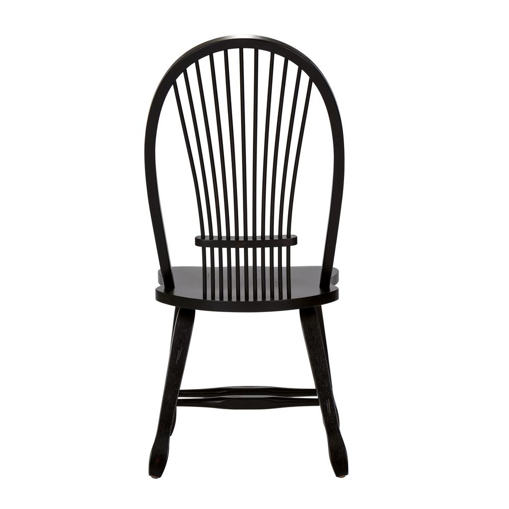 Treasures Sheaf Back Side Chair - Black in Rustic Oak