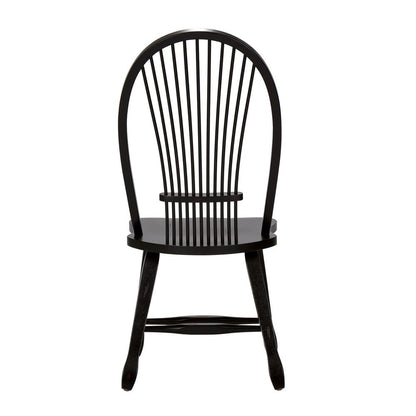 Treasures Sheaf Back Side Chair - Black in Rustic Oak