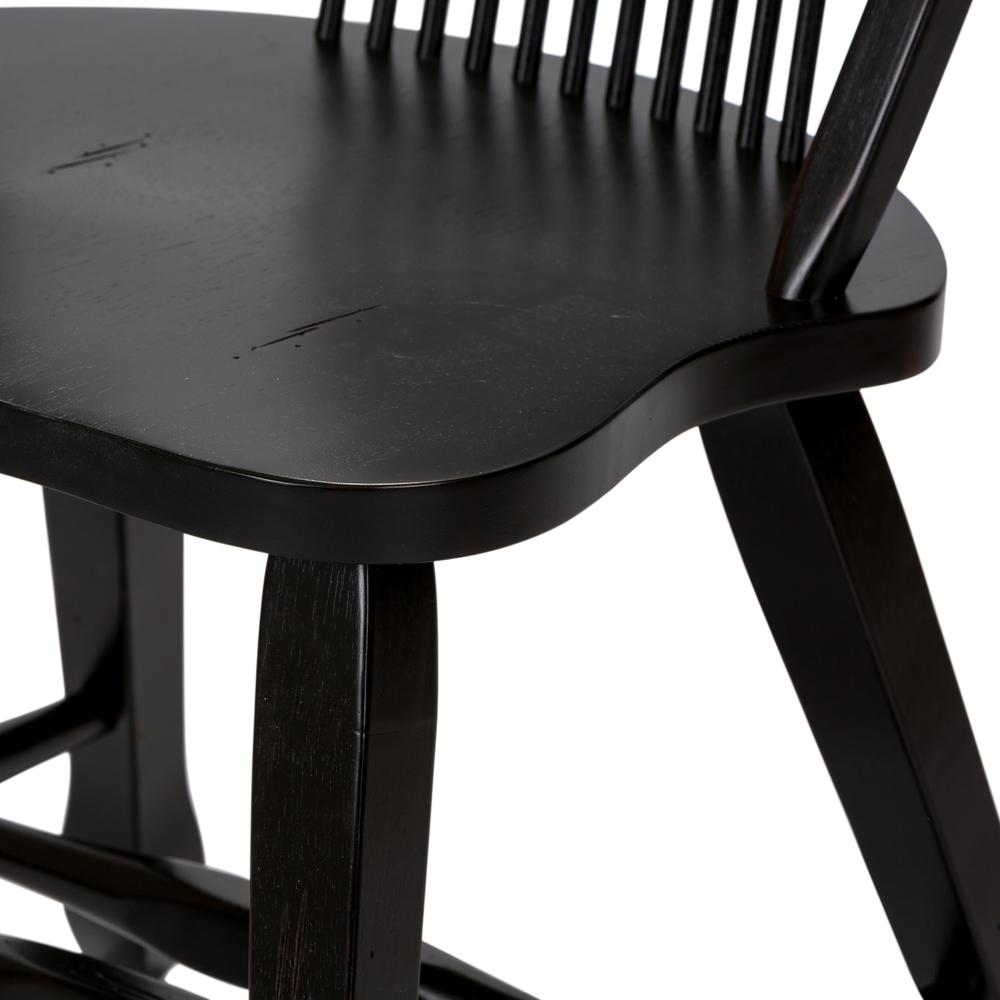 Treasures Sheaf Back Side Chair - Black-Set of 2 in Rustic Oak