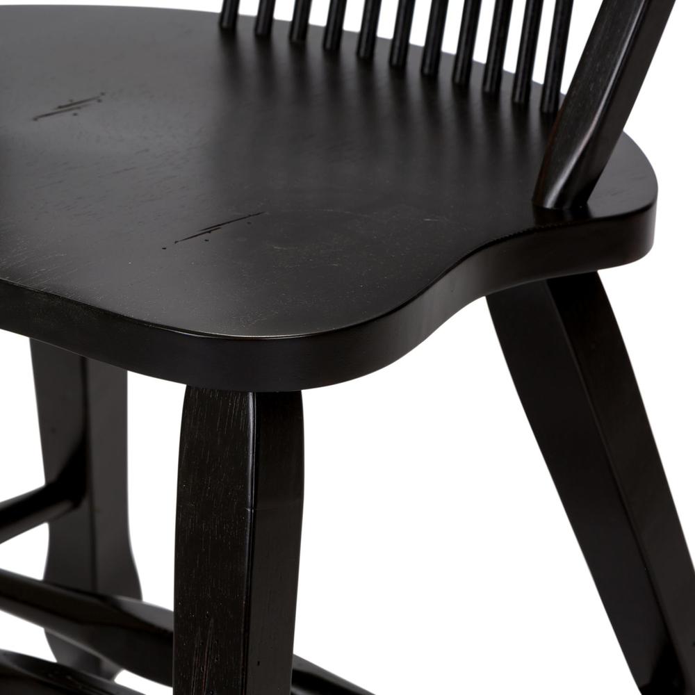 Treasures Sheaf Back Side Chair - Black in Rustic Oak