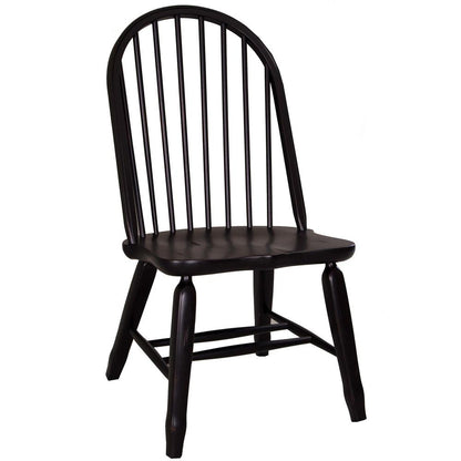Treasures Bow Back Side Chair - Black in Rustic Oak