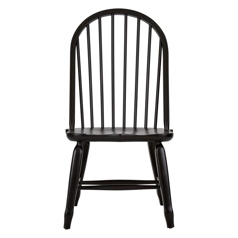 Treasures Bow Back Side Chair - Black in Rustic Oak