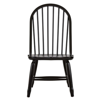 Treasures Bow Back Side Chair - Black in Rustic Oak
